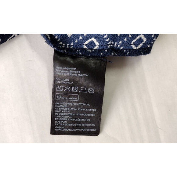 H&M Divided Blue White Geometric Pattern Summer Dress Womens Size Small 4 - Picture 3 of 8